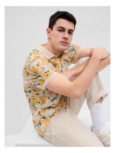 GAP Patterned Pique Polo T-Shirt - Men