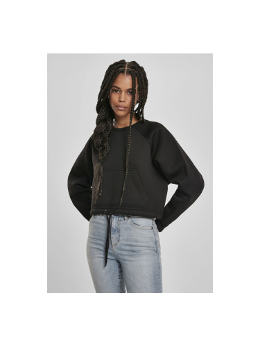 Women's Oversized Short Raglan Crew Black