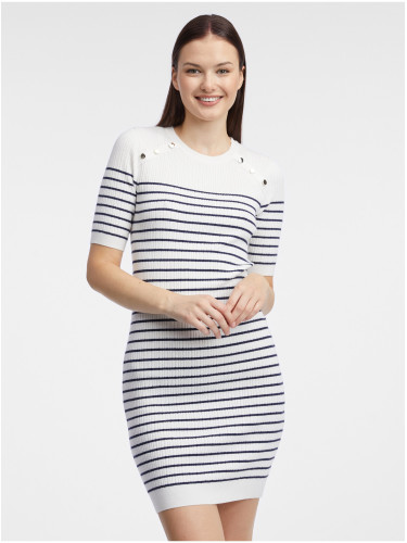 Orsay White Striped Sweater Dress - Women