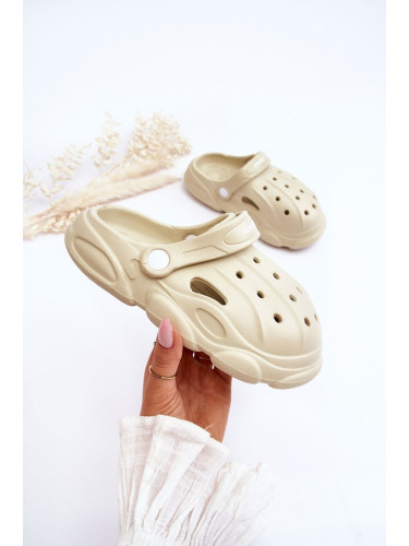 Children's foam slippers Crocs Beige Cloudy