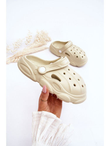 WJ1 Детски дунапренени пантофи Crocs Beige Cloudy