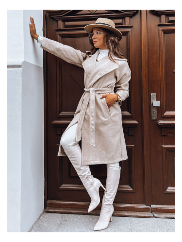 Płaszcz damski jesienny NANCY jasnobeżowy Dstreet