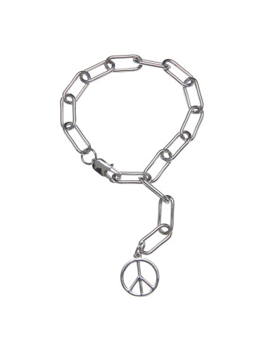 Y Chain Peace Bracelet - Silver Color