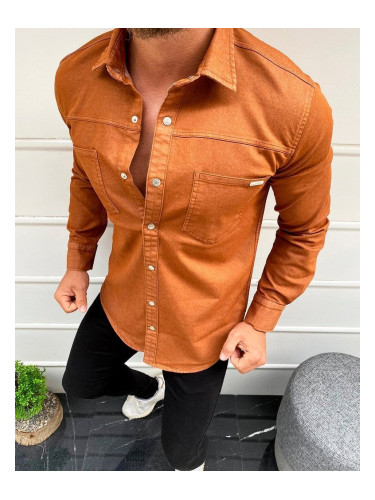 Men's long-sleeved shirt in copper