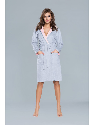 Comfortable robe with long sleeves - apricot