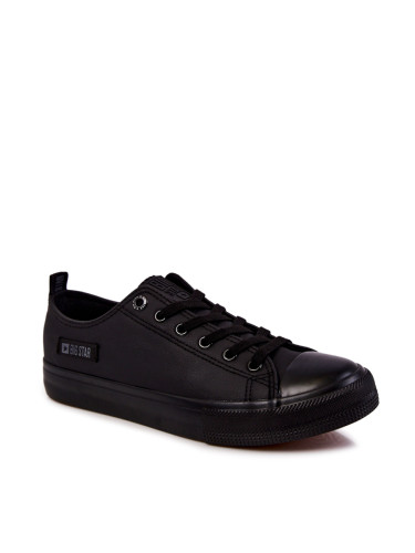 Men's low leather sneakers Big Star KK174009 Black