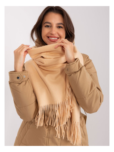 Beige plain women's scarf