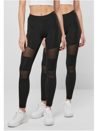 Women's Tech Mesh Leggings 2-Pack Black+Black