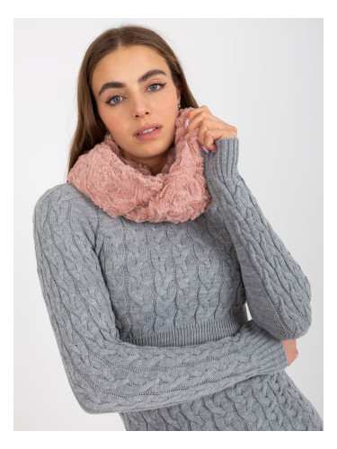 Dirty pink winter neck warmer made of artificial fur