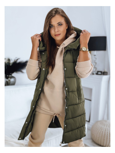 Дамска ватирана жилетка NOELIA зелена Dstreet