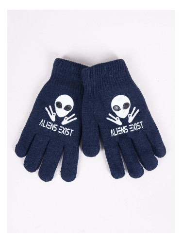 Yoclub Kids's Gloves RED-0201C-AA5A-002 Navy Blue