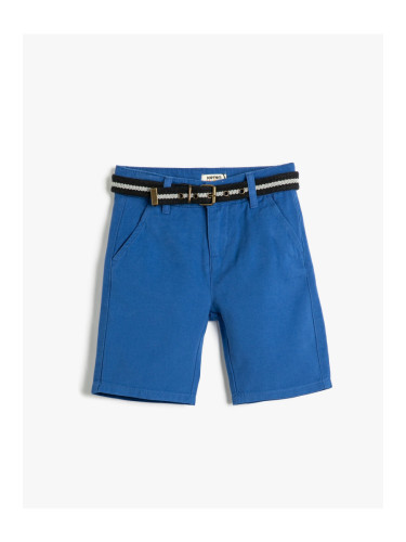 Koton Chino Shorts with Belt Detail and Pockets Cotton
