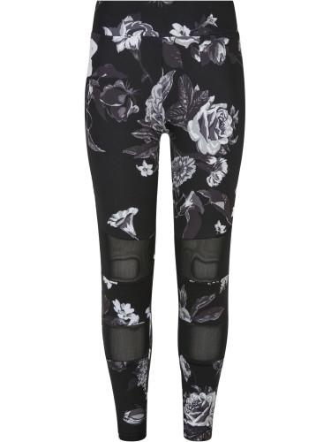 Girls' Tech Mesh AOP Leggings Dark Flowers aop