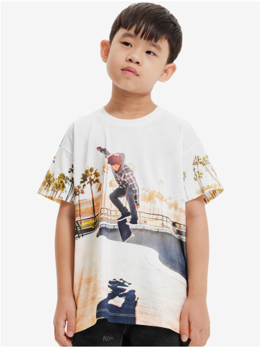 White boys' T-shirt with print Desigual Aqua - Boys