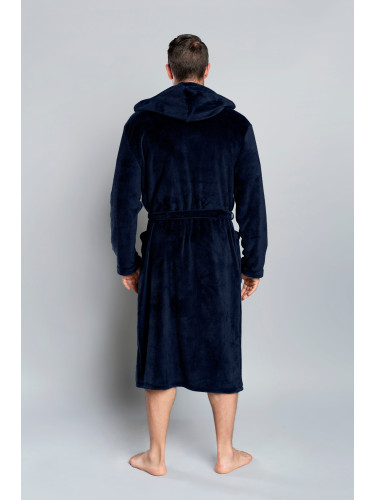 Long sleeve Mimas bathrobe - navy blue