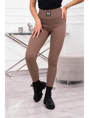 Mocca ribbed leggings with high waist