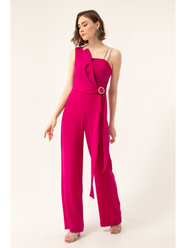 Lafaba жените слива едно рамо бижута вечерна рокля гащеризони