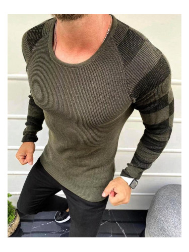 DStreet Sweter męski wkładany przez głowę khaki