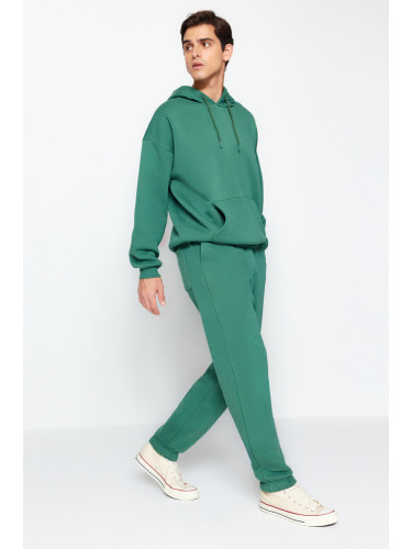 Trendyol Green Oversize/Wide Cut Elastic Legs Inside Polar Fleece/Warm Tracksuit Set