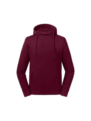 Burgundy Unisex Sweatshirt Pure Organic High Collar Hooded Sweat Russell