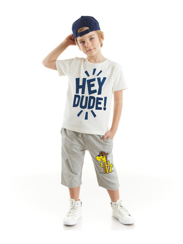 Denokids Hey Dude Boys T-shirt Capri Shorts Set
