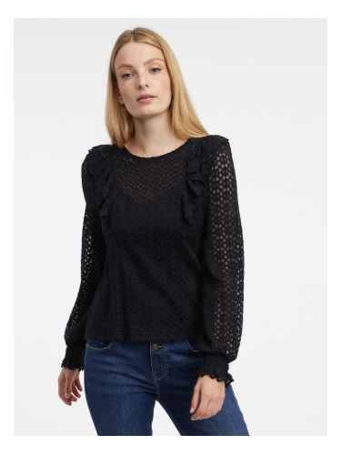 Orsay Black Ladies Patterned Blouse - Women