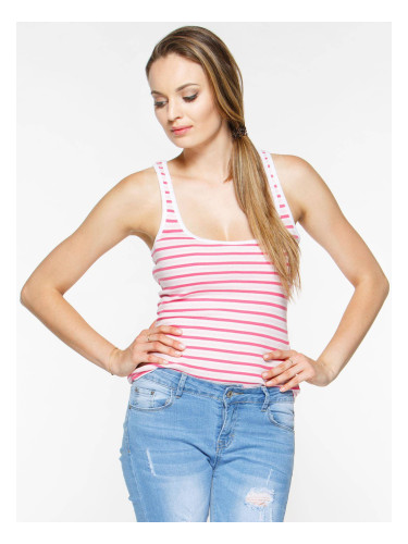 Striped top white - pink