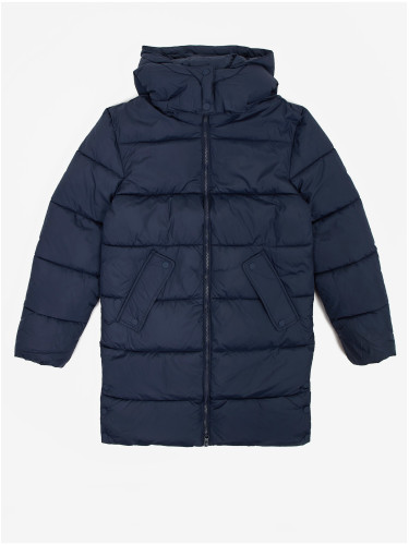 Tom Tailor Dark Blue Girly Quilted Winter Coat with Detachable Hood Tom - Girls