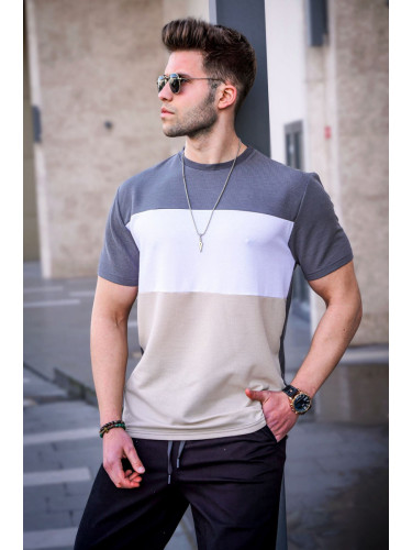 Madmext Men's Color Block Smoky T-Shirt 5826