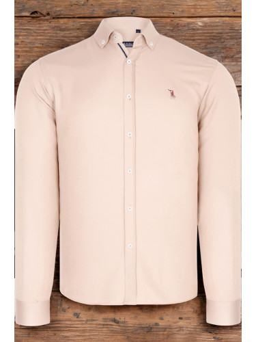 G674 DEWBERRY MEN'S SHIRT-PLAIN BEIGE