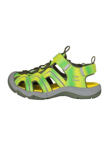 Children's sandals with reflective elements ALPINE PRO ANGUSO neon green
