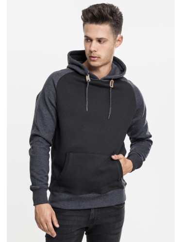 Raglan contrast hoodie blk/cha