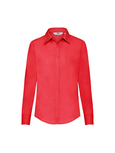 Red ladies' classic poplin shirt Fruit Of The Loom