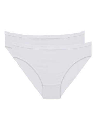 DIM COTTON BIO MINISLIP 2x - Women's cotton panties 2 pcs - white