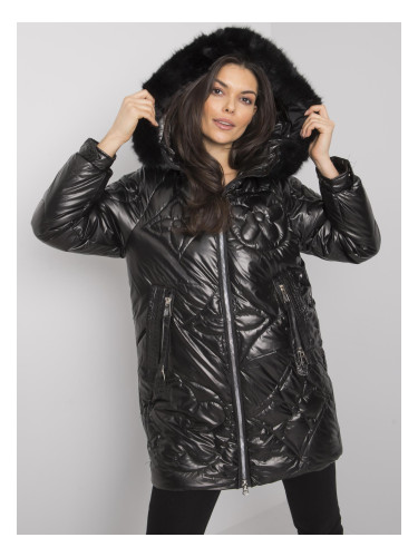 Black winter jacket with hood by Latiana