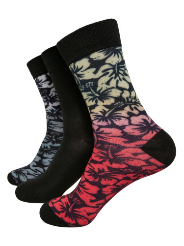 Floral Socks 3-Pack Black/Grey/Red