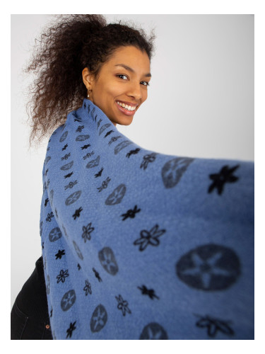Lady's blue scarf with prints