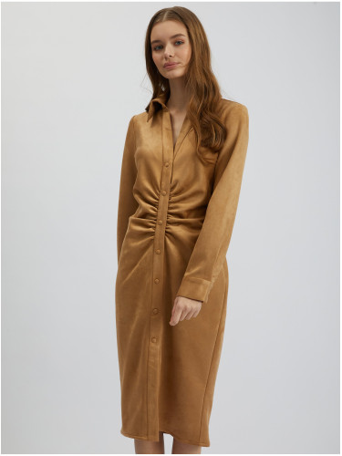 Orsay Brown Women's Suede Sheath Dress - Women