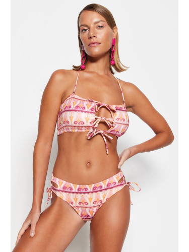 Trendyol етнически шарени вързани нормален крак бикини дъното