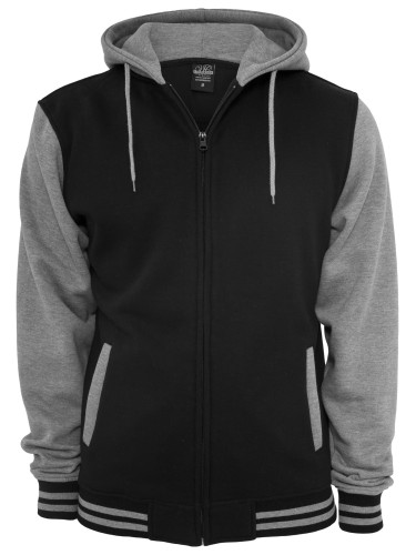 2-colour zip-up sweatshirt BLK/GREY