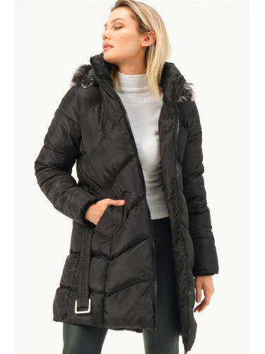 Z6768 DEWBERRY WOMEN'S OUTERWEAR - BLACK