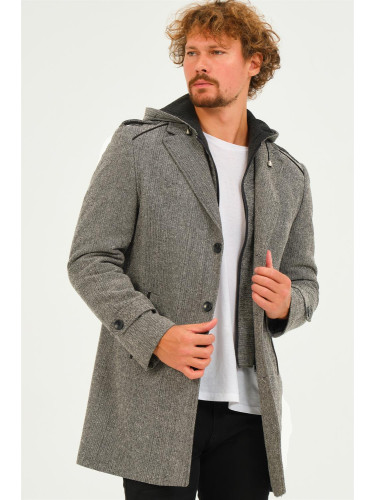 PLT8401 DEWBERRY MEN'S COAT-DIAGONAL GREY