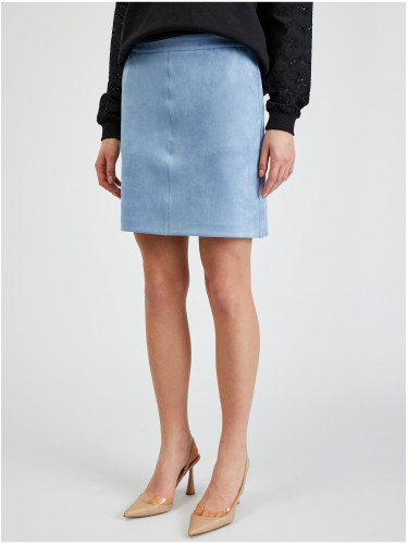 Orsay Light Blue Women's Suede Skirt - Women's