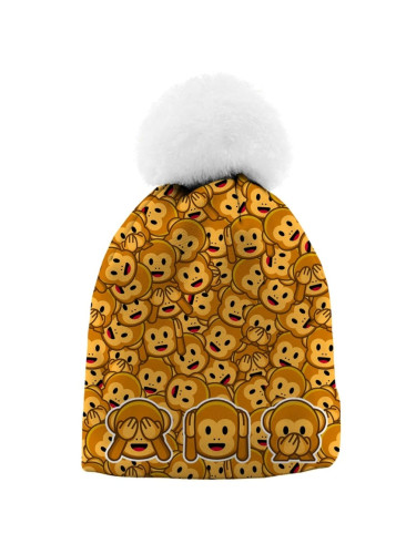 Mr. GUGU & Miss GO Woman's Three Wise Monkeys Beanie WB21WH 2228