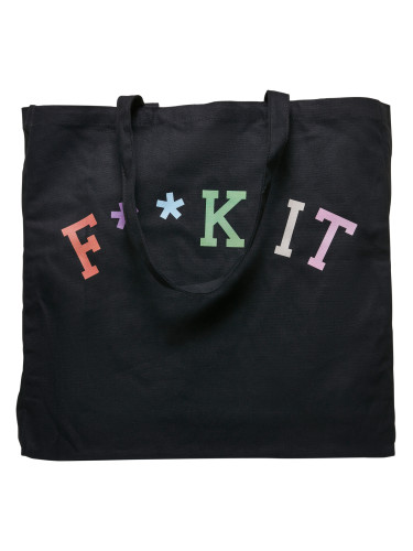 Canvas bag Fuck It Oversize black