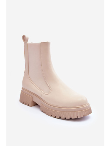 Beige Isminna Classic Leather Chelsea Boots