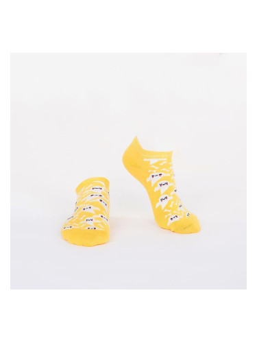 Men's yellow short socks with fairy lights