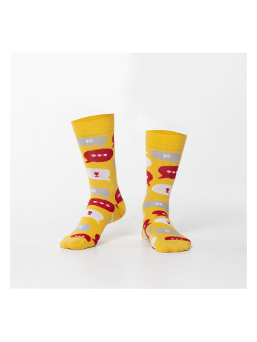 Yellow men's socks in message