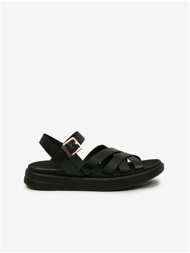 Black women's leather sandals Geox - Women's