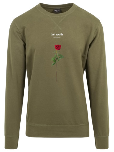 Lost Youth Rose Crewneck Olive